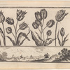 Untitled [Flowers, with stag hunt in a landscape frieze below (plate 5)]