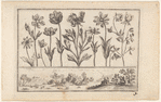 Untitled [Flowers, with seated couples in a landscape frieze below]