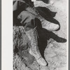 Miner's boots worn by a gold prospector at Pinos Altos, New Mexico