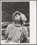 Mrs. Whinery searches the sky for rain clouds, Pie Town, New Mexico