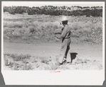 Water witch walks in the direction that stick heads him, Pie Town, New Mexico
