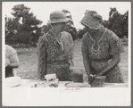 Two farm women at the dinner of the all day community sing, Pie Town, New Mexico