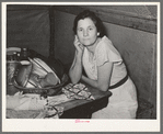 White migrant mother in tent home near Harlingen, Texas