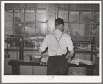 Weighing in truckload of sweet potatoes at starch plant. Laurel, Mississippi