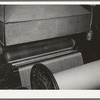 Saturating cotton thread with sweet potato starch at cotton mill. Laurel, Mississippi