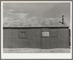 House in shantytown on Nueces Bay, Corpus Christi, Texas. Notice siding of old automobile license plates. House is occupied by migrant workers