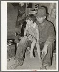 Migrant father and daughter in camp. Edinburg, Texas