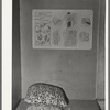 Flour sacked in new printed fabrics. Chart above indicates various uses of the sacking. Throughout the rural areas and in migrant camps garments made of this sacking are seen. Migrant camp near Sebastian, Texas