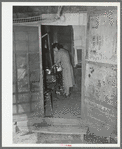 Looking into kitchen from outdoors. Mexican house, San Antonio, Texas