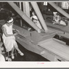 Girls checking quality of peas at canning factory, Sun Prairie, Wisconsin