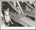 Girls checking quality of peas at canning factory, Sun Prairie, Wisconsin