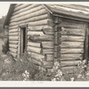 Detail of old log cabin near Gheen, Minnesota