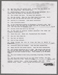 Photocopied stage manager's script, annotated with cues