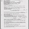Photocopied stage manager's script, annotated with cues