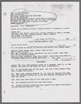Photocopied stage manager's script, annotated with cues