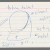 Index cards listing production props