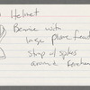 Index cards listing production props