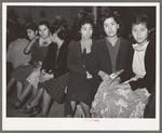 Mexican pecan workers waiting in union hall for assignment to work. San Antonio, Texas
