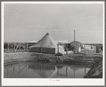 Water reservoir, filter and pump house at home of El Indio, Texas, pioneer