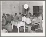 Mexican pecan shellers at work in small non-union plant. San Antonio, Texas