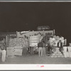 Vegetable trucks in lineup at open air market. San Antonio, Texas
