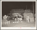 Stringbeans, eggplant and carrots in open air market. San Antonio, Texas