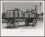 Milk which has arrived by train, Caldwell, Idaho