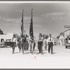 Legionaries parade on the Fourth of July at Vale, Oregon