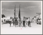 Legionaries parade on the Fourth of July at Vale, Oregon