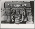 Sign and decoration on the Fourth of July, Vale, Oregon