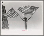 The flags are out on the Fourth of July, Vale, Oregon