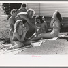 Sun bathers at the park swimming pool, Caldwell, Idaho