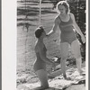 Sun bathers at the park swimming pool, Caldwell, Idaho