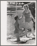 Sun bathers at the park swimming pool, Caldwell, Idaho