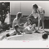 Sun bathers at the park swimming pool, Caldwell, Idaho