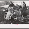 Kids at picnic, Fourth of July, Vale, Oregon