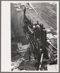 Looking from main tower from which serial tram and supply buckets are operated, Shasta Dam, Shasta County, California