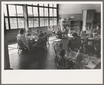 Lunch in the nursery school at the FSA (Farm Security Administration) farmworkers community, Woodville, California