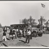 At the farmworkers' community at Indio, California, the newly-acquired school bus picks up one of its three loads of fifty children