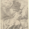 St. Jerome in the Wilderness with an Angel (Counterproof)