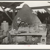 Oven of Italian strawberry grower near Independence, Louisiana. The Italians in this section all have these outdoor ovens and bake all their bread in them