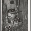Stove on block in home of Negro family living near Jefferson, Texas