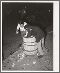Two young Mexican boy scavengers at early morning market. San Antonio, Texas