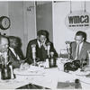 The Barry Gray Show with James Farmer, Gloster B. Current,  Ossie Davis, Malcolm X, and actress Ruby Dee partially visible behind Farmer