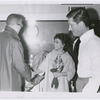 Malcolm X, Ruby Dee and radio program host Barry Gray, at the radio station WMCA
