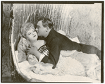 Mae West and unidentified actor (in bed) in the stage production Diamond Lil