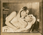 Mae West (on bottom) and an unidentified actor in the stage production The Constant Sinner