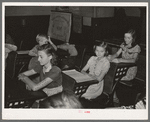 Children in rural school. San Augustine County, Texas. Girl in center has hookworm