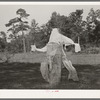 Scarecrow on farm. San Augustine County, Texas