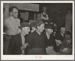 Spectators at cattle auction. San Augustine, Texas